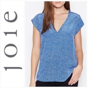 Joie  100% silk Rubina Harbor blue top